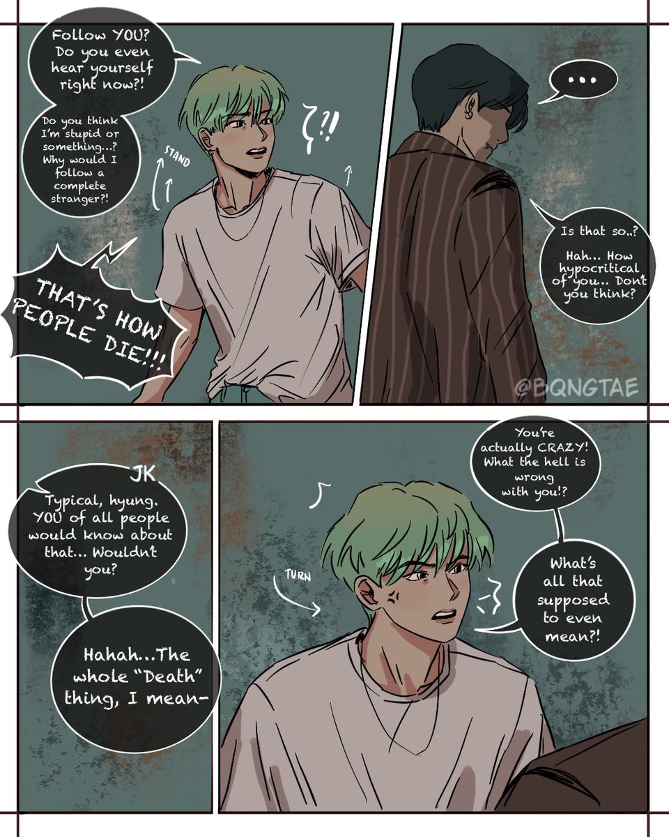 bqngta3's tweet photo. PART 3 OF WHAT IF: Normal Jk x HYYH Yg
That’s right, we’re sad again! :D
(Too unbothered to fix the typo on the first dialogue box. Forgive me)

#bts #jungkook #suga #bangtan #btsarmy https://t.co/XtQuMQizt7