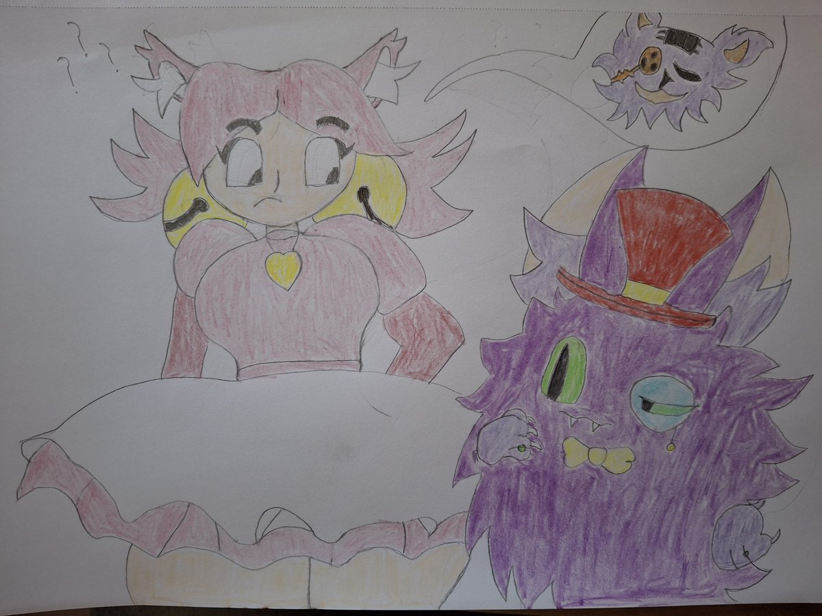 Simple_barrel's tweet photo. #pink
#deltaruneㅤㅤ
#PacMan ㅤ
Mew mew meeting Cait Sith.
(What's this games obsession with cats?) https://t.co/37aNMjC8Id