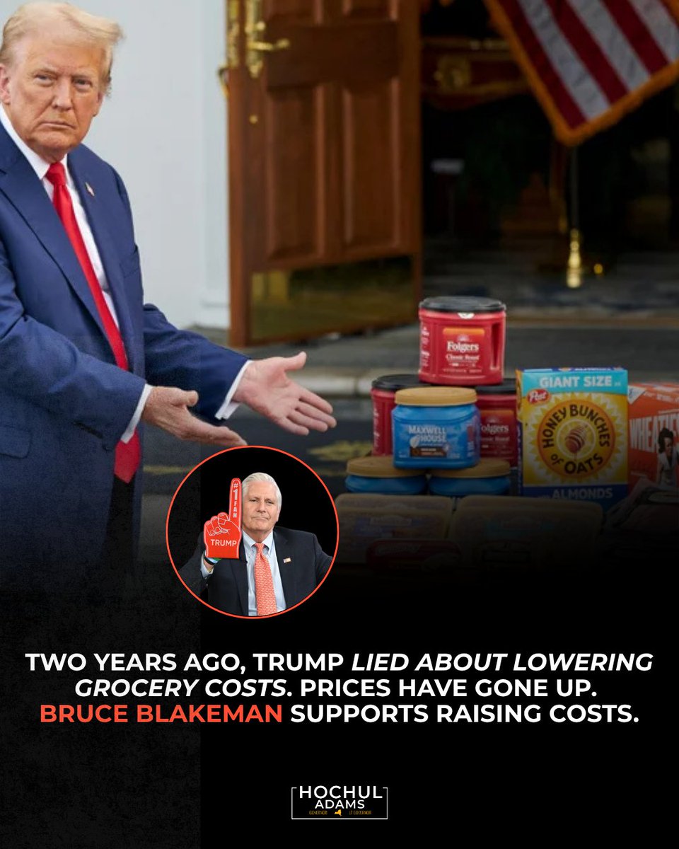 KathyHochul's tweet photo. Two years ago, Donald Trump promised he would cut grocery prices. He lied. 

My opponent Bruce Blakeman supports him.  

While I’m fighting to bring down costs, MAGA Republicans are hellbent on making everything more expensive for families who are getting squeezed. https://t.co/jxxA7sCaoW