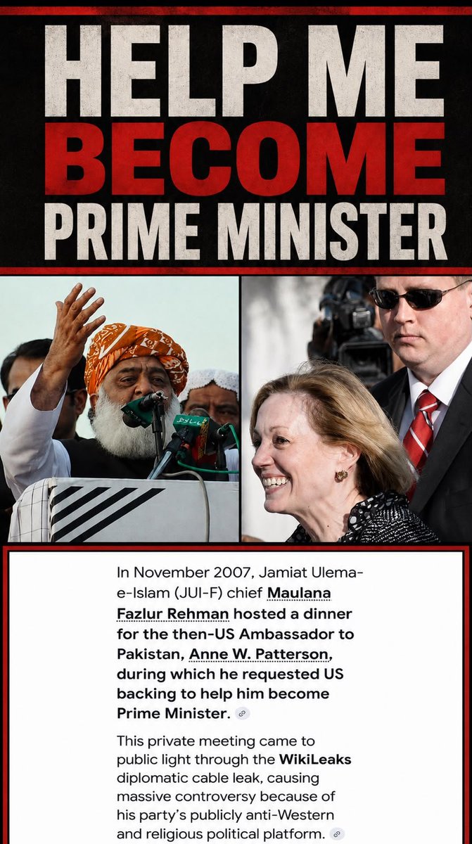 PakIntelReports's tweet photo. He preached against the West by day…
and begged the US Ambassador for a promotion by night.
Classic double game.
“Help Me Become Prime Minister” the real slogan that never made it to the posters.
Thanks, WikiLeaks. https://t.co/QSqXHBhyuq