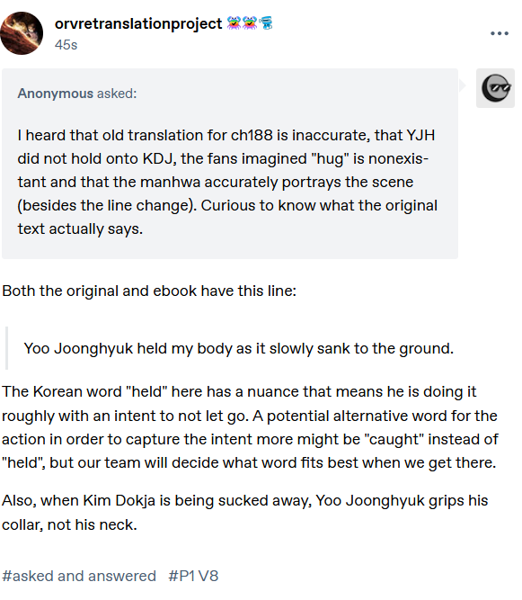 tsukithewriter's tweet photo. #ORVReTL The concept that the manhwa portrayed the 10th scenario and aftermath's emotions accurately, especially regarding Kim Dokja and Yu Junghyeok's relationship. https://t.co/rASegQEvXn