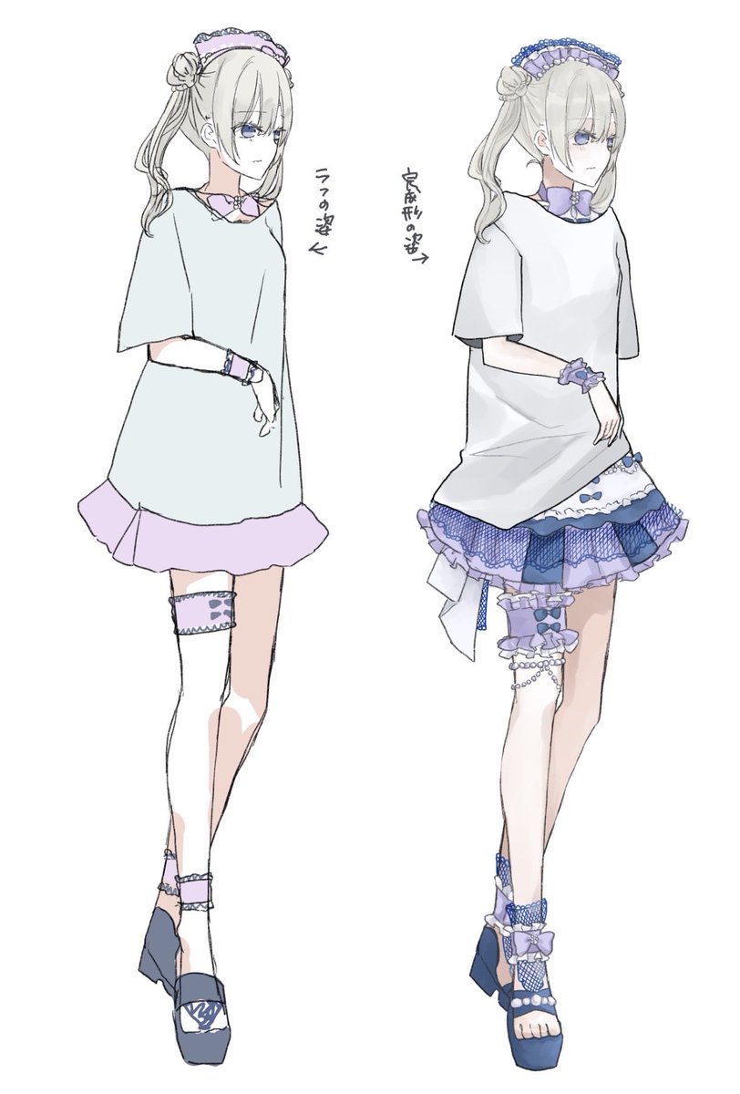 ym33zzz's tweet photo. 今回仮立ち絵置いたから差がおもろいなというやつ https://t.co/H8FWCcNFGf