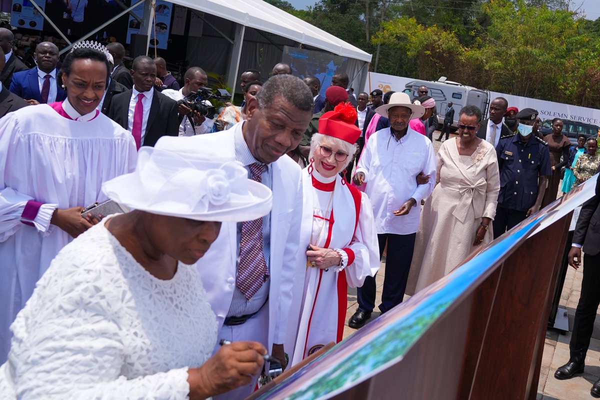 KagutaMuseveni's tweet photo. Today, Maama and I were very happy to witness the consecration of our daughter, Patience , as a Bishop of Covenant Nations Churches in Uganda after 20 years of ministry. 

I thank God for Maama’s recovery and salute the medical staff, as well as our children, Muhoozi, Natasha, Patience and Diana, who stood with her throughout. I also thank  God for making Patience a Bishop. As I said, our family has been here for generations, and although the different religions came to our area many years ago, it was only in 1947 that Mzee Kaguta joined the Church. Today, I have a whole Bishop in the family.