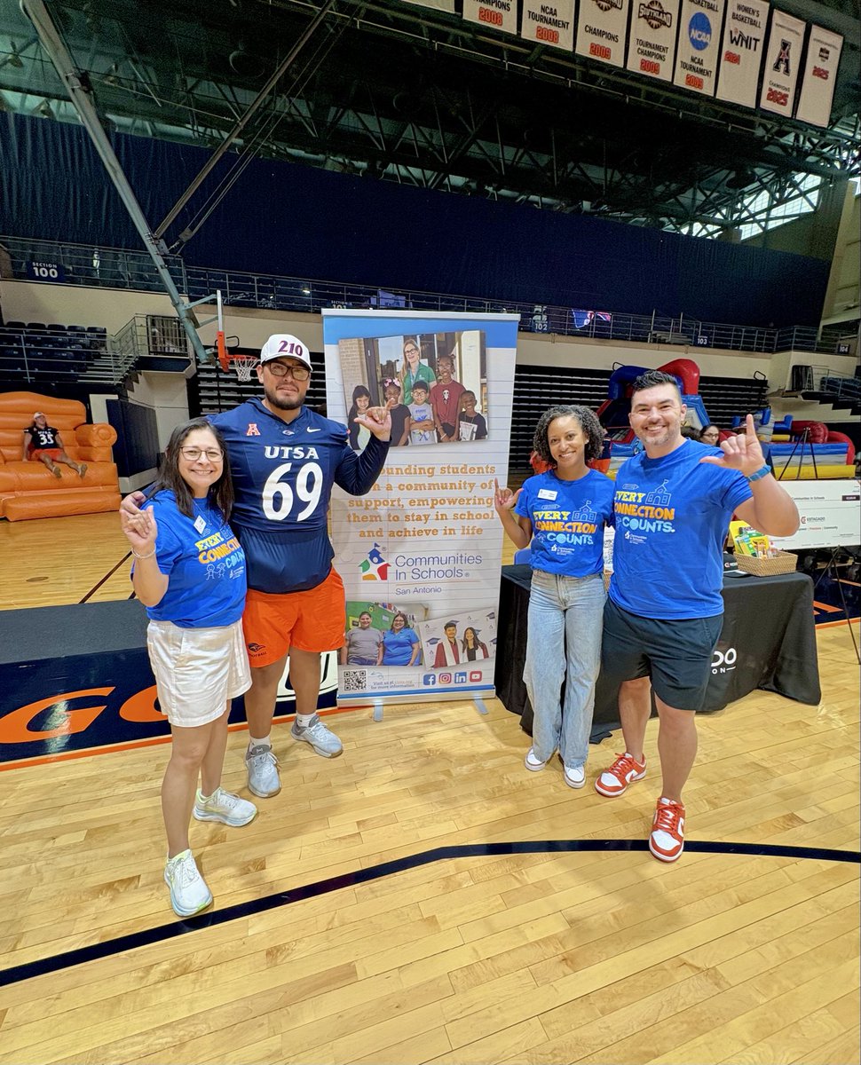 theCavazosJ's tweet photo. HUGE thanks to @UTSAFTBL alumnus Myles Benning &amp; Kadari Johnson for their generous support of @CISSanAntonio from Estacado Construction as part of today’s @UTSAAthletics 2026 “Fan Day”!! #BirdsUp #AllinForKids https://t.co/ebGywF6vxC
