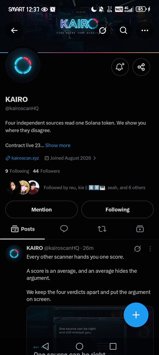 rosa1_3ui's tweet photo. @Lyra__eth Followed kairoscanHQ https://t.co/gFRogJzalB