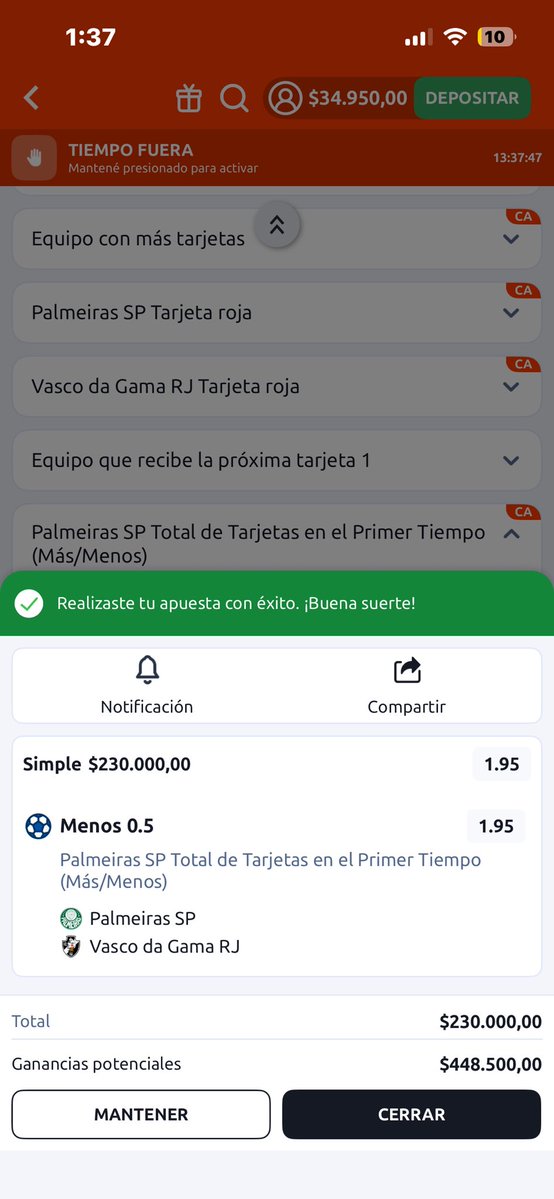 Freebetarg's tweet photo. Primero del dia. GANANCIA= $19.200
#apuesta #palmeiras #seriea #betano #bet365 https://t.co/YcTT7gEKfB