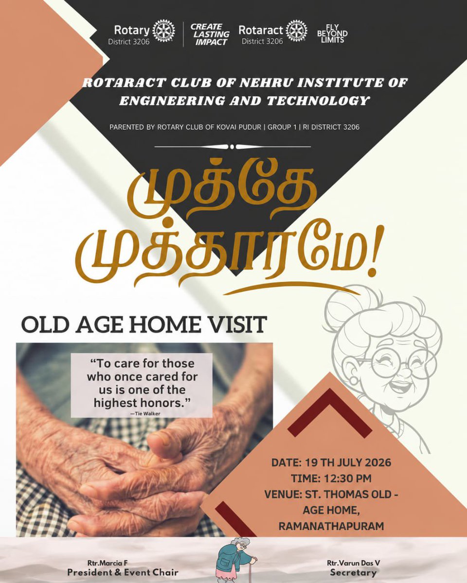 racniet's tweet photo. A day filled with smiles, conversations, and moments that touched our hearts. ❤️

Our visit to St. Thomas Old Age Home reminded us that sometimes, the greatest gift we can give is simply our time and presence. 🤍

#Rotaract #RI3206 https://t.co/EWzwNVKpA7