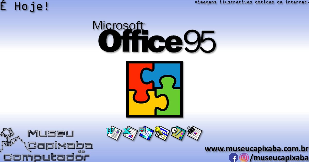 museucapixaba's tweet photo. É hoje! O Microsoft Office 95 de 1995.
+em https://t.co/pnbYOtv0Oy
#MuseuCapixaba #mcc #éhoje #museu #Geek #ES #OnThisDay #Microsoft #MicrosoftOffice #MicrosoftOffice95 #Excel #Powerpoint #MicrosoftWord #Windows #EditordeTextos #PlanilhaEletrônica #Office #Office95 #Windows95 https://t.co/Rf8FhJG6gL