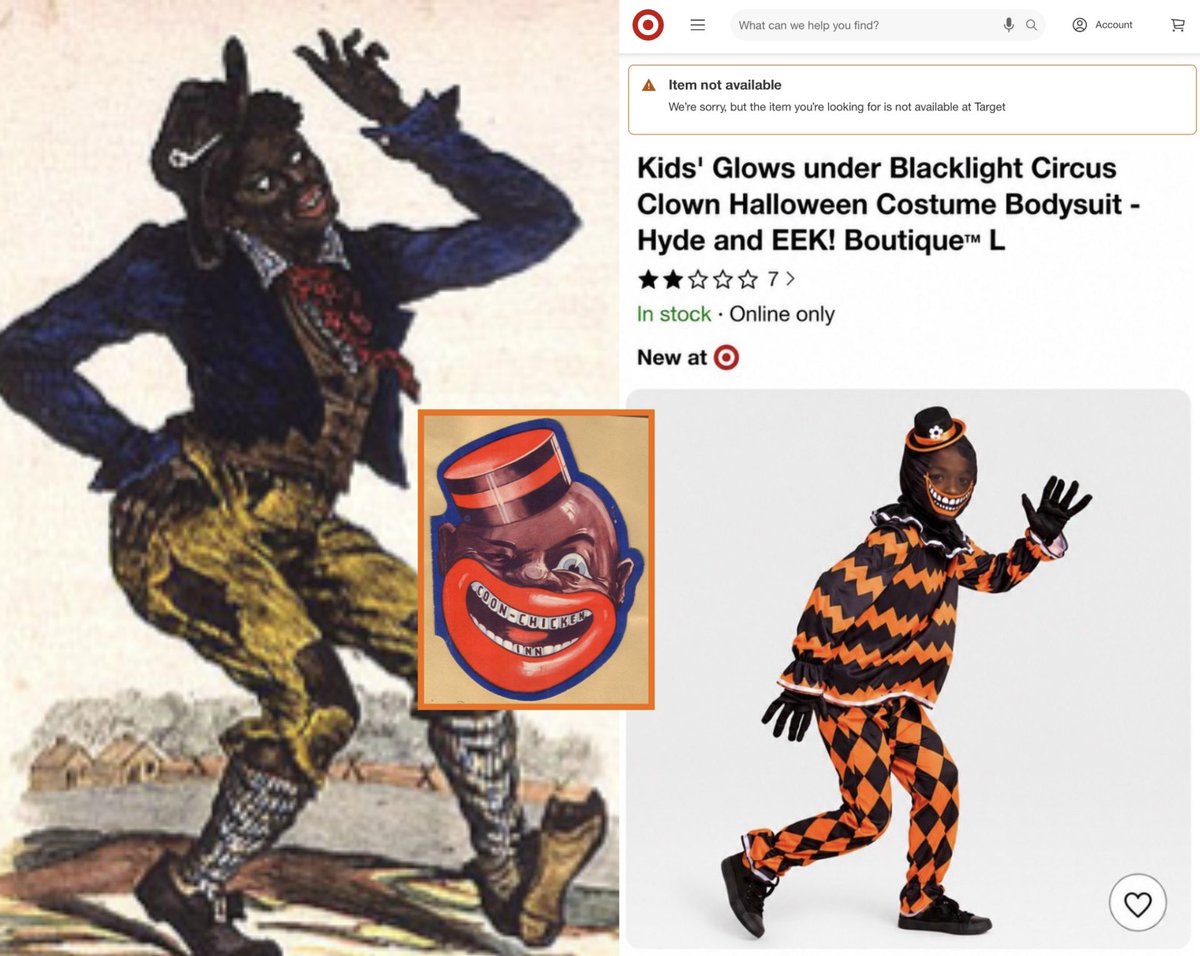 cwebbonline's tweet photo. Doubt @Target never would have made the disastrous decision to market a Halloween costume that looks like it’s straight out of the Jim Crow era if Black folks had a seat at the table.

Anyway, looks like they pulled it. https://t.co/lF79v4yePf