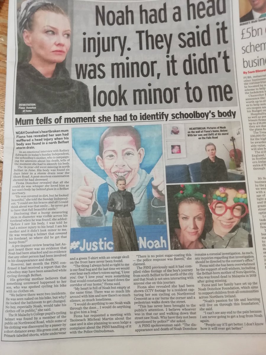 j_oconnor37's tweet photo. #JusticeForNoahDonohoe
Noah recovered dead naked harmed from 640m in a
drain 27 Jun 2020.
Why was no CCTV released to public in days/wks 
after this, in a trawl for info?
Inquest not fully informed via criminal investigation. 
Inquest is null&amp;void.
@RhonddaBryant must rescind PII https://t.co/xxjBn3fPE7