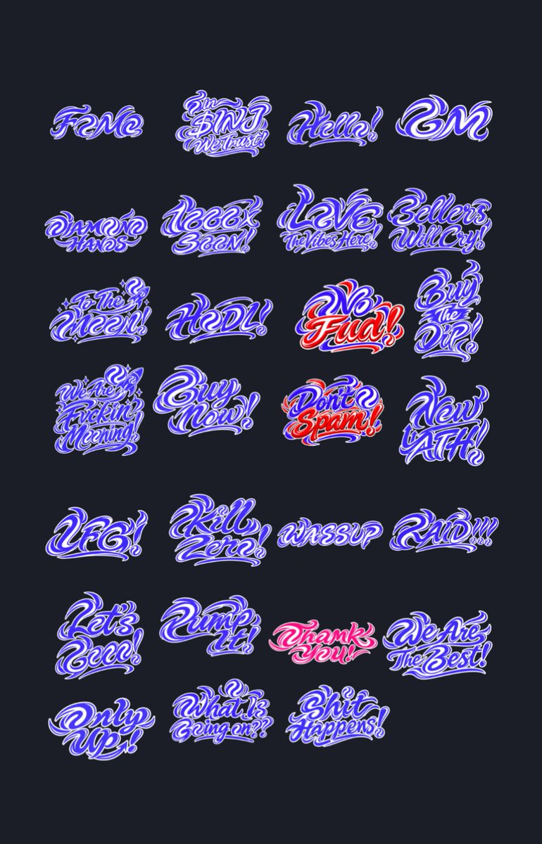 amidisian's tweet photo. Made typography sticker pack for @injective 
Size: 512 x 512 pixel https://t.co/0nHODCU8P8
