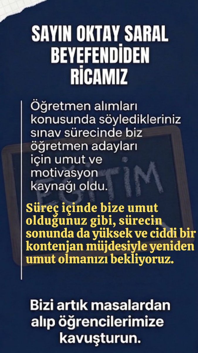 bettysdiary0's tweet photo. @oktay_saral Süreç içinde bize ümit olduğunuz gibi,sürecin sonunda da yüksek ve ciddi bir kontenjan müjdesiyle yeniden umut olmanızı bekliyoruz. @oktay_saral https://t.co/GzBdzAVKXQ