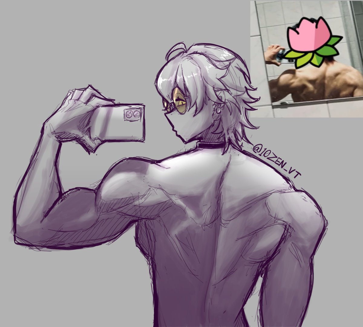 BugFuck2's tweet photo. @10ZEN_VT 

So... Ummm... Will trade free art for more "reference pics"... Please...? 🥺

#10PEN https://t.co/boRahItryx