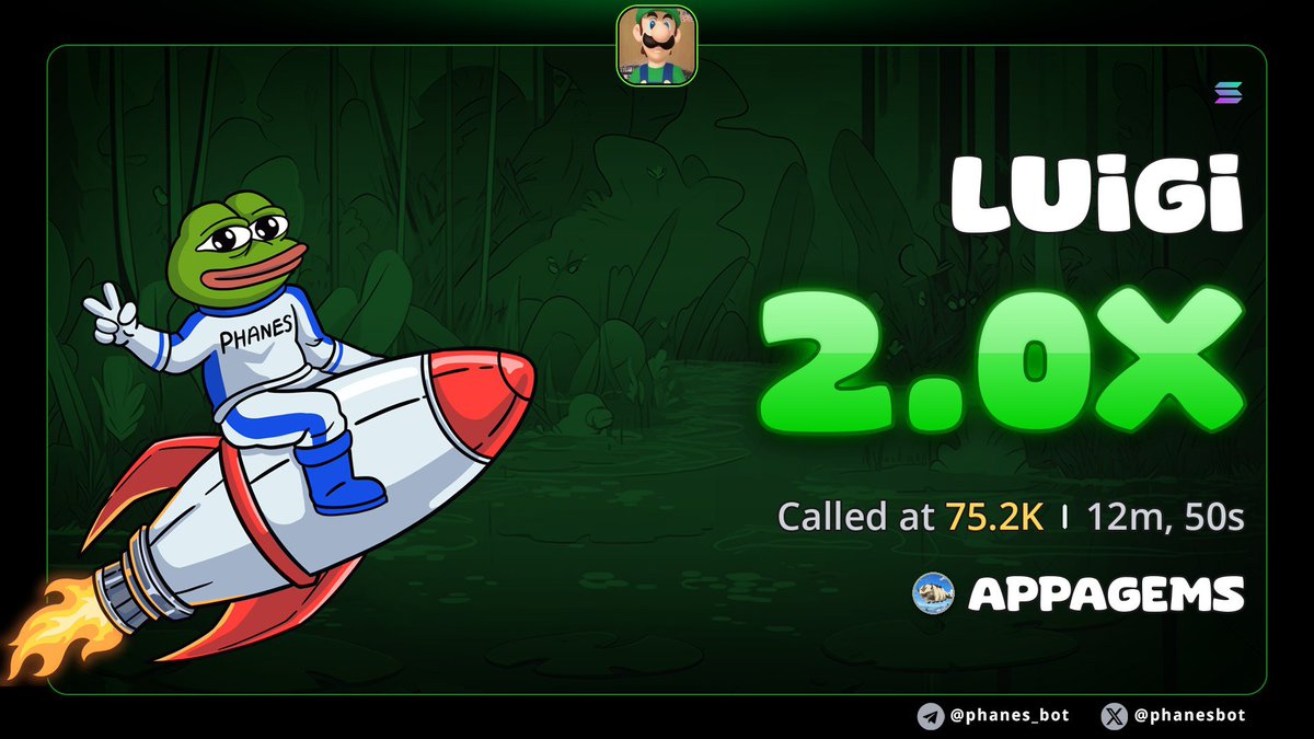 appaGEMS's tweet photo. Decent 2X up on $LUIGI
CA:

Gq3Y4bjHT8SCD4jVVk3p87WXbYNeW6PNNDZmNhB7pump https://t.co/w0gIpp0bTb