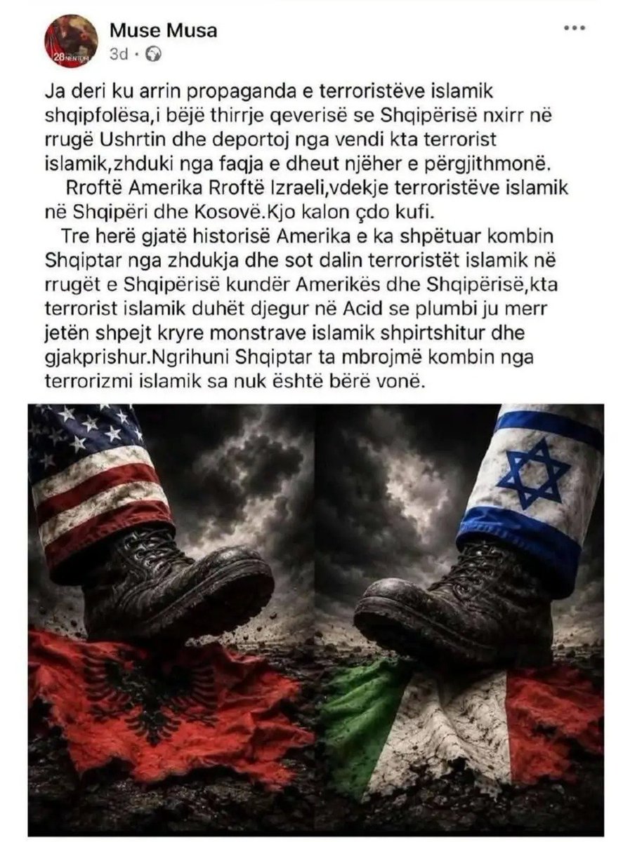 ibnaishe's tweet photo. While he cries about a man from Germany, let's look at others from Germany, Kosova and America who have called for the death of Muslim Albanians. https://t.co/8Jv0UiDO7W