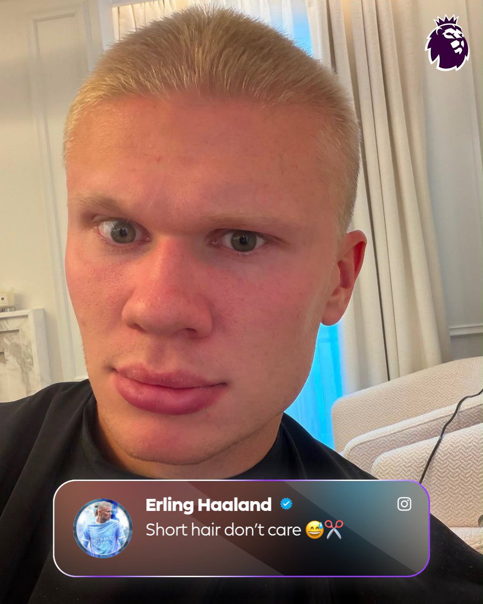 OffishalEmperor's tweet photo. New season, new haircut for Erling Haaland! ✂️ https://t.co/HKr7Cv1KyL