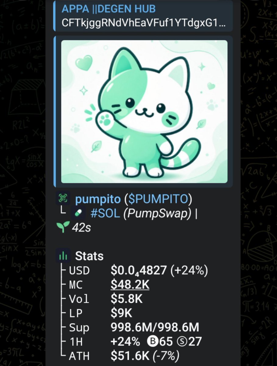 appaGEMS's tweet photo. $PUMPITO
CA:

CFTkjggRNdVhEaVFuf1YTdgxG19FFZRa7uM8xZfRpump https://t.co/yjhQfIdnp5