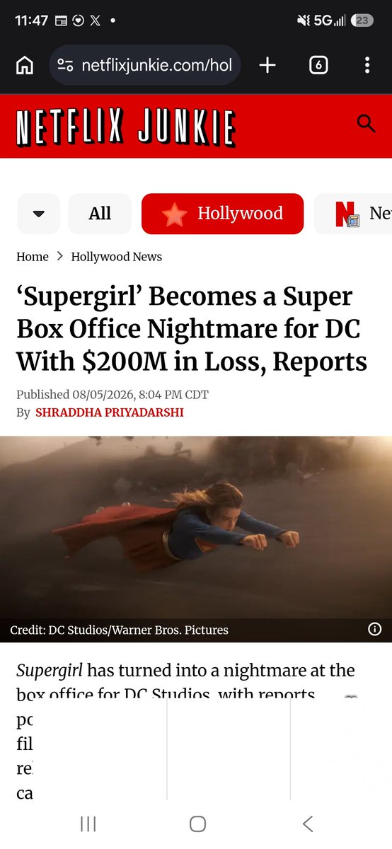 BenDover3k's tweet photo. @SamaelSeraph @baroneiof Supergirl is the worse dc bomb in 22 years. A drop in ticket sales means nothing https://t.co/XsMpUO49du