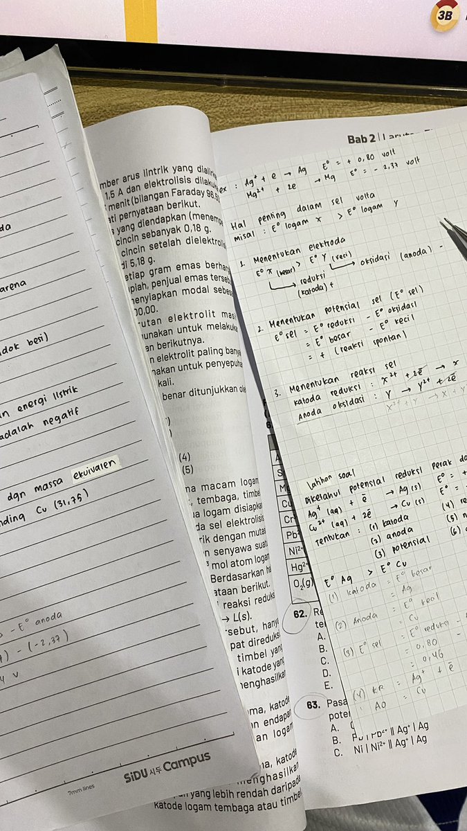 bitsofssie's tweet photo. [230826] 𑣲⋆jee’s study progress 
hi hello 💕 hari ini aku full belajar kimia daan ngerjain latsol tka dari guru akuu =) tapi aku enjoy ngerjainnya karna soal nya mirip sm yang tobk tka kemarin hoho 😆♥️ terus sorenya aku belajar dikit ttng sel volta &amp; elektrolisis ✌🏻 https://t.co/p5kNPeNrnG