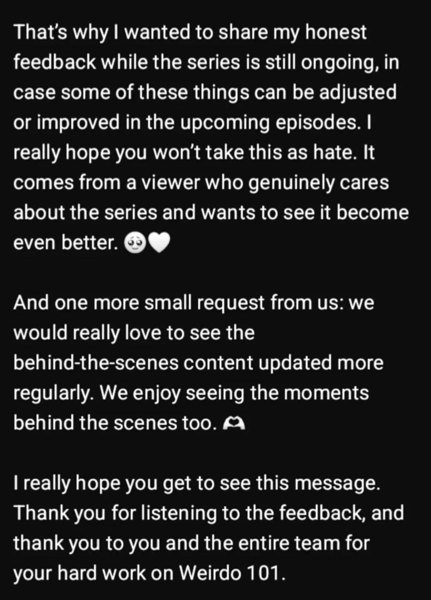 JoyceKeno2218's tweet photo. Dear P’Champ, @champwee 

I really hope you get to see this message. Thank you for listening to the feedback, and thank you to you and the entire team for your hard work on Weirdo 101.

With respect and love

#WEIRDO101Series https://t.co/MhdF4XzBtX