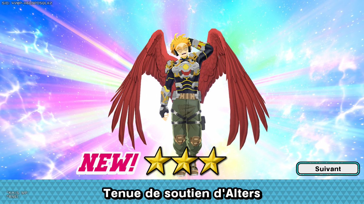 Toykei_99's tweet photo. J'ai fait que 10 vœux dans l'espoir d'avoir la tenue de Hawks, mais merci @MyHeroUR 🙏 https://t.co/hthCz4HjUh