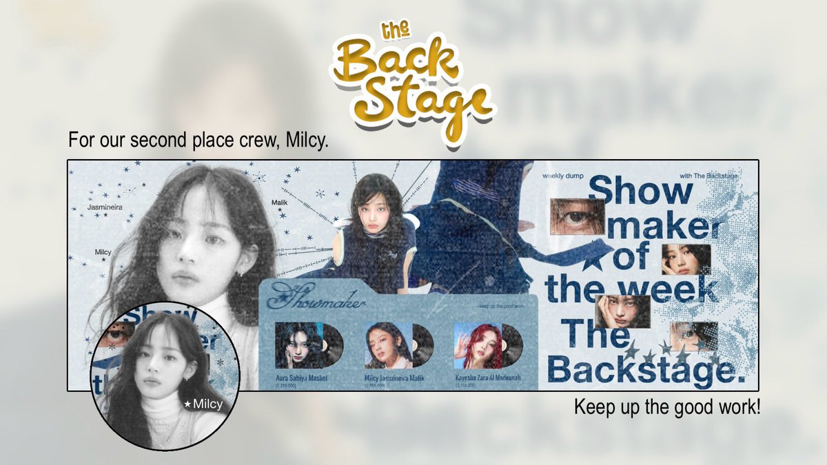 THExBACKSTAGE's tweet photo. ⠀
And here are our Showmakers of the Week for this week! 💃🏻

🥇 Biya @smNINGYIZHUO — 2.315k
🥈 Milcy @smKMINJI — 2.185k
🥉 Madeena @smJOYP — 2.110k

Congratulations! Untuk rewardnya bisa claim di dm juga ya🥂
⠀ https://t.co/u7CdGxWeH8