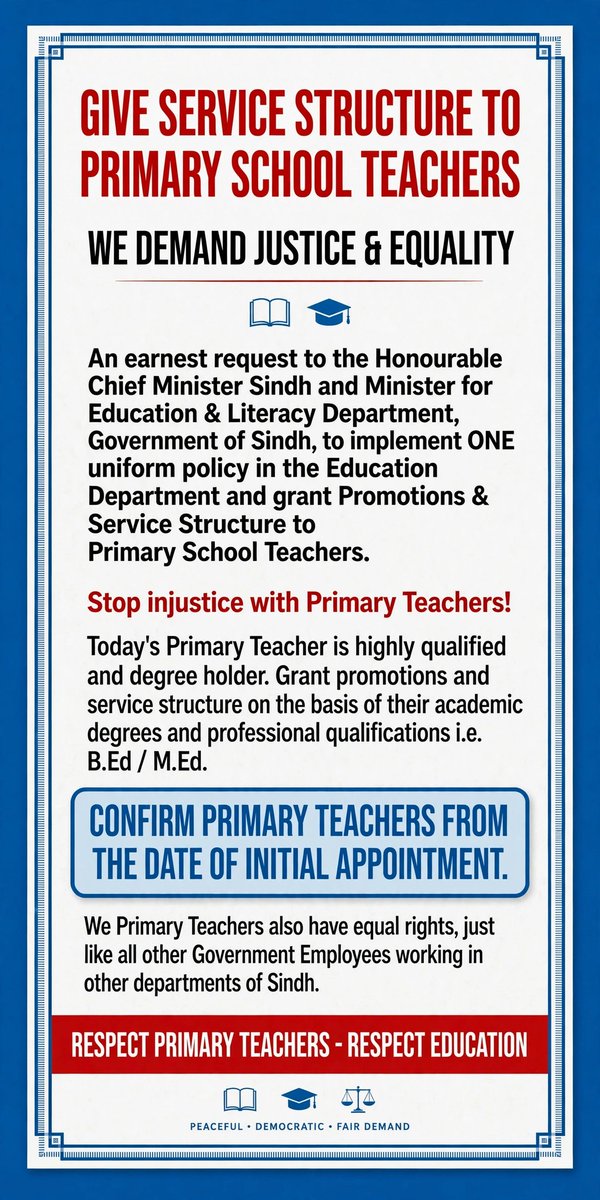 HingorjoSajjad's tweet photo. #WeWantServiceStrictureOfPST
#RegularizePSTsFromDateOfinitialAppointment
#WeWantServiceStructureOfPST
#SindhRejectNewSchoolTime
@BBhuttoZardari
@MuradAliShahPPP
@sardarshah1
@awais_shah01
@SaeedGhani1
@haleemsomro https://t.co/tXmtNeMXci