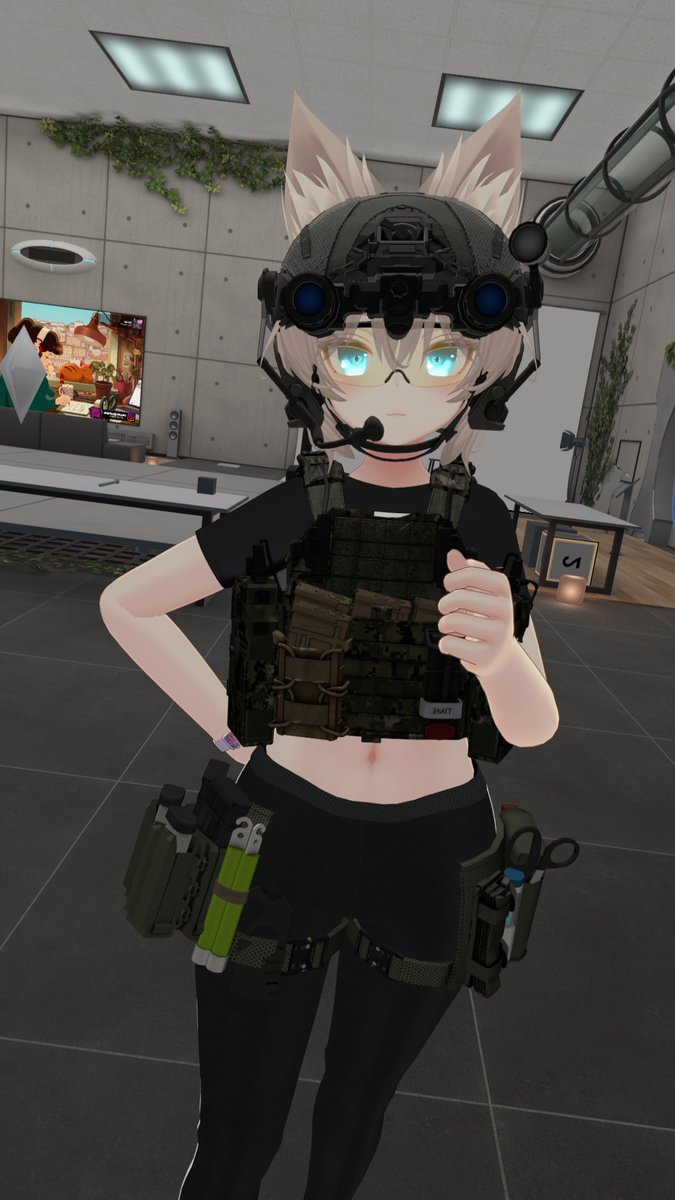 nucoline's tweet photo. ミリタリ改変してみた #VRChat #Rindo3D https://t.co/R61L6GvyPq