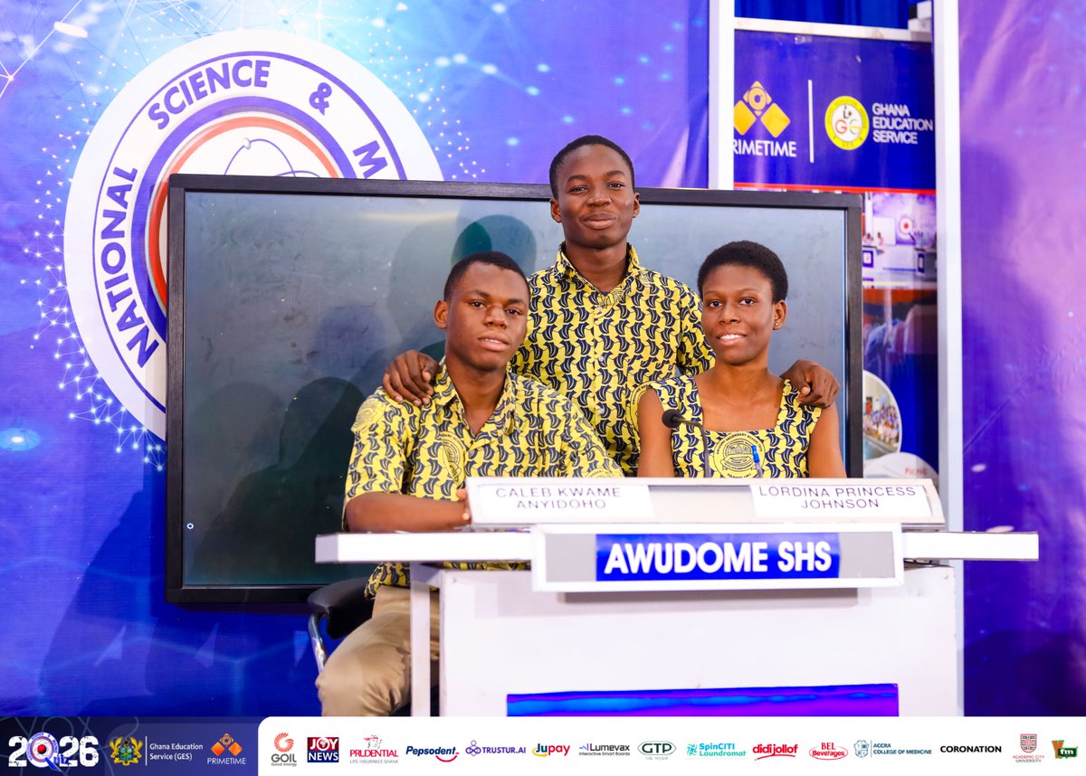 NSMQGhana's tweet photo. SMS Auditorium

Meet the contestants.

Awudome SHS
Ejisuman SHS
Fafraha Community SHS

#NSMQ2026 #NSMQPrelims #Primetime https://t.co/ulL8Ab8cFN