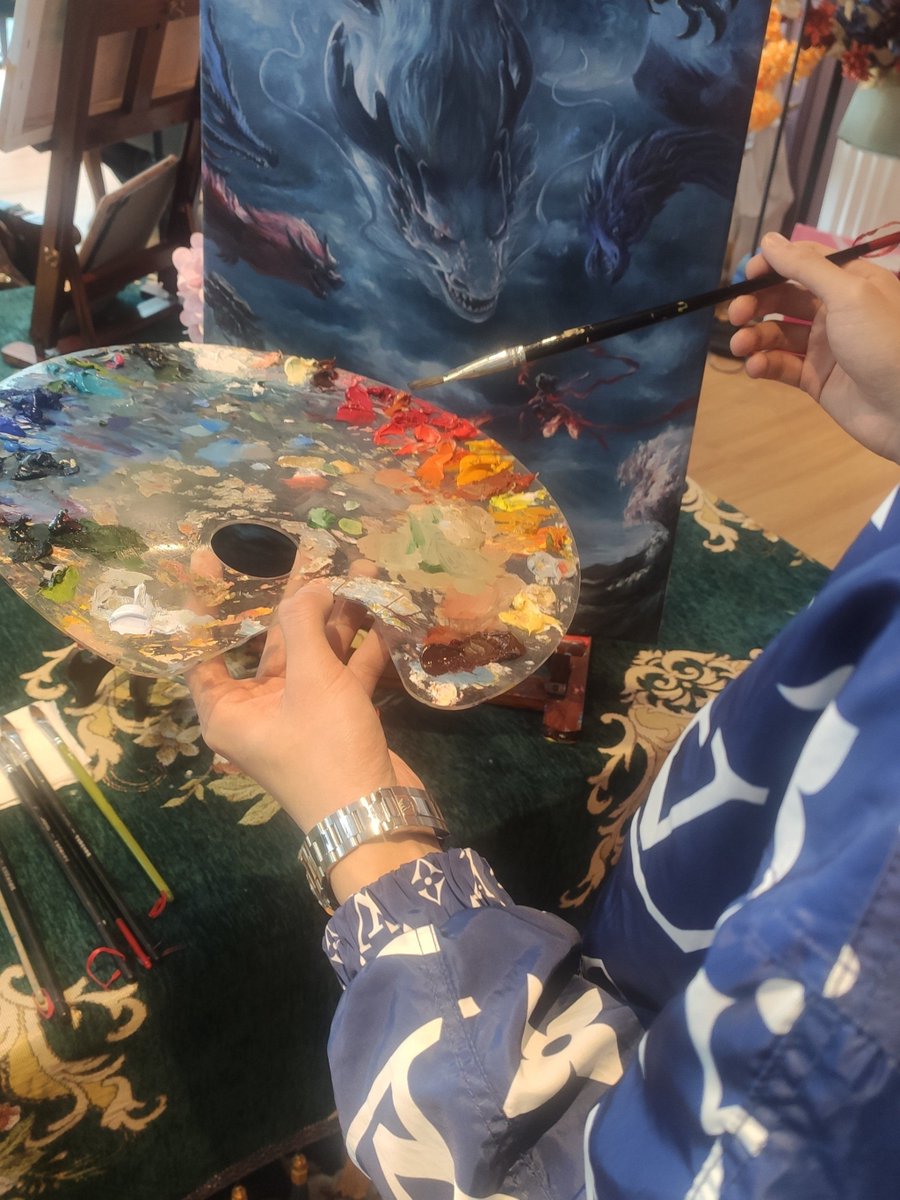 AphaR156's tweet photo. Just finished a 1-hour abstract watercolor workshop—letting colors bleed without overthinking Pure magic for the soul.  #ArtForJoy， https://t.co/6Q4Z7Bad3r