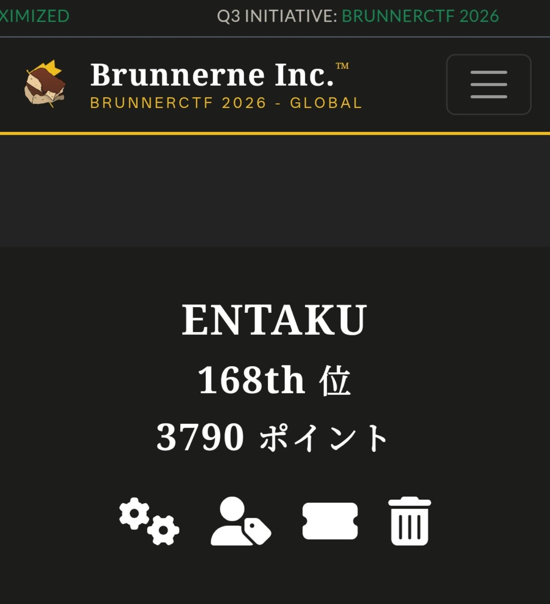 AP_watanave_EX's tweet photo. デンマークのCTF出ました
弊チームは168位でした。頑張った
#brunnerCTF https://t.co/YgF0Zijh3k