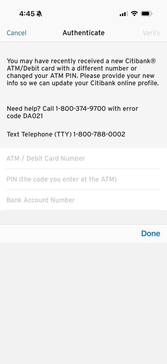 WsAreCalling's tweet photo. @AskCiti my account has been locked and I am being asked every time I log into the app to input my new debit card information ALONG WITH MY ATM PIN AND ACCOUNT NUMBER? https://t.co/TYMmeRct66