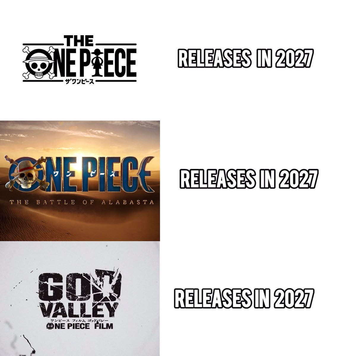 MrKeroro10's tweet photo. 2027 que año tan incríble para ser fan de One Piece https://t.co/AfWczR60Lw