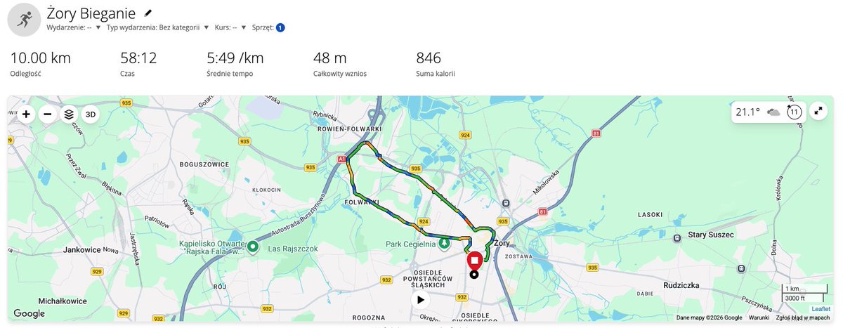 tomasznicieja's tweet photo. Dzisiaj ponownie lekka improwizacja... plany były inne, ale się zmieniły i jednak znalazł się czas na bieganie. Pogoda - jak dla mnie - świetna, ciepło, ale umiarkowanie, trochę chmur, trochę wiatr, spoko😉
#Garmin #Fenix7
#run #running #bieganie #walking
#zabieganyprogramista https://t.co/XwezTHkG0n