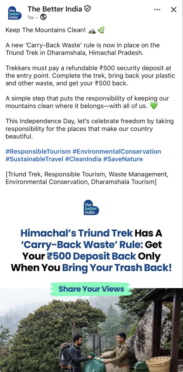 subashcv's tweet photo. @thebetterindia 

A simple yet powerful initiative. It makes one wonder: how much waste will each of us leave behind on this planet at the end of our earthly sojourn?

We must find ways to eliminate single-use plastics, reduce polluting packaging, and move away from harmful fertilisers, pesticides and other non-biodegradable or non-recyclable materials.

The goal must be a truly circular economy—where everything we use can be safely reused, recycled or returned to the earth.

Let us leave behind a safer, cleaner planet for generations to come. 🌏🌱