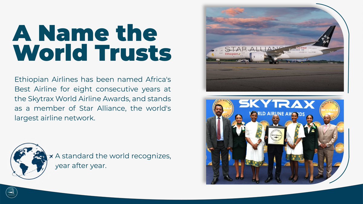 PMEthiopia's tweet photo. Did You Know? Ethiopian Airlines (@flyethiopian) is a leading global carrier, your gateway to https://t.co/B6x3uRUe8M? 

#PMOEthiopia https://t.co/AsQiobKlwp