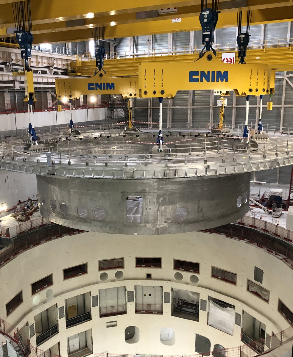 brahma_4u's tweet photo. The largest vacuum chamber humans have ever built was welded in Gujarat. 

Almost nobody here talks about it.

It's the ITER cryostat: 
3,850 tonnes of stainless steel, 29 metres across, walls up to 250 mm thick, made in 54 segments at L&T's Hazira yard and shipped to France in pieces that took 40-odd days each to sail. 

It's the thermos that keeps a fusion reactor's magnets ultra-cold, and the vacuum inside it sits about a billion times thinner than the air you're breathing. India didn't supply bolts to that machine. 

India built the shell.

Now the weird part. 

Fusion stopped being a science project. 56 companies raised $4.48 billion in the year to July 2026, $14.2 billion cumulative. Commonwealth Fusion is now selling its superconducting magnets to rival startups to pay bills, before its own reactor has even switched on. The parts business arrived before the power did.

And that magnet runs on REBCO tape, a superconductor a few microns thick. 

Five manufacturers hold over 95% of world supply. None Indian. India's entire private fusion pot is a rounding error next to CFS's $3.94 billion.

We're world-class at the part that's heavy. 

The margin sits in the part that's thin and unknown for a lot.