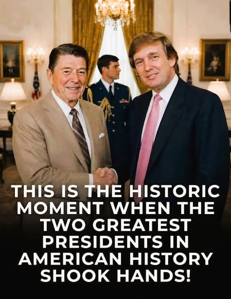 GodsAmericans's tweet photo. ~ Two Great Presidents
~mgf~ #GodsPlan #DonaldTrump #ThePlan #WWG1WGA #usa #QAnon #MAGA #GreatPresident #RonaldReagan #PresidentTrump https://t.co/GM8nhsT3ak