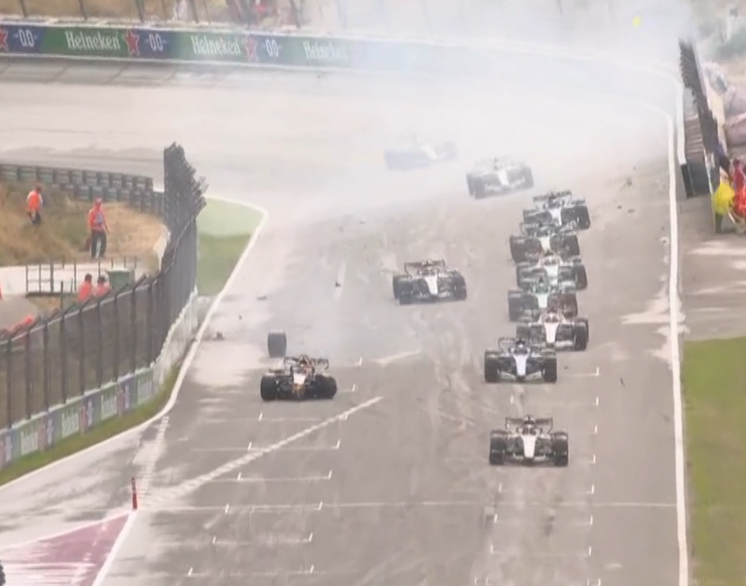 F1BigData's tweet photo. MASSIVE CRASH
VERSTAPPEN IS OUT OF THE RACE https://t.co/4S3eZc6P3R