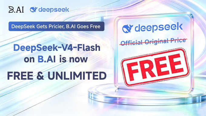 ORACLE_OKLA's tweet photo. 🚀 ENJOY UNLIMITED FREE ACCESS TO DEEPSEEK V4 FLASH ACROSS WEB CHAT AND HIGH-PERFORMANCE APIS 🔥

As industry compute costs rise, breaking down financial barriers becomes essential to driving real-world artificial intelligence innovation forward. Providing limited-time, completely free access to DeepSeek-V4-Flash empowers developers, decentralized engineers, and creators to run heavy-duty workloads without budget constraints.

1️⃣ Complete Zero-Cost Computing Across Dual Platforms
Offering unrestricted access across both interactive Web Chat and developer API endpoints ensures builders of all sizes can leverage cutting-edge intelligence without financial overhead. Developers can generate API keys directly through the dashboard and immediately integrate industrial-strength models into production pipelines without incurring expensive per-token fees.

2️⃣ High-Concurrency Performance Built for Demanding Workflows
DeepSeek-V4-Flash delivers ultra-fast reasoning, exceptional coding capabilities, and expansive context processing. Whether coordinating complex multi-agent systems, debugging extensive software codebases, parsing long-form documentation, or managing massive API calls, the underlying architecture provides stable, low-latency execution even under extreme concurrency.

3️⃣ Streamlined Onboarding to Accelerate Decentralized Innovation
Getting started is completely frictionless, requiring only a simple login to chat directly on the web or a few quick clicks in the developer dashboard to configure API access. This zero-threshold approach enables Web3 innovators and software engineers to prototype rapidly, deploy autonomous agents, and scale smart decentralized applications globally.

The continuous expansion of accessible computing power provides the foundational infrastructure needed to democratize advanced computational intelligence and fuel developer productivity across modern digital ecosystems.

@BAI_AGI @justinsuntron #TRONEcoStar