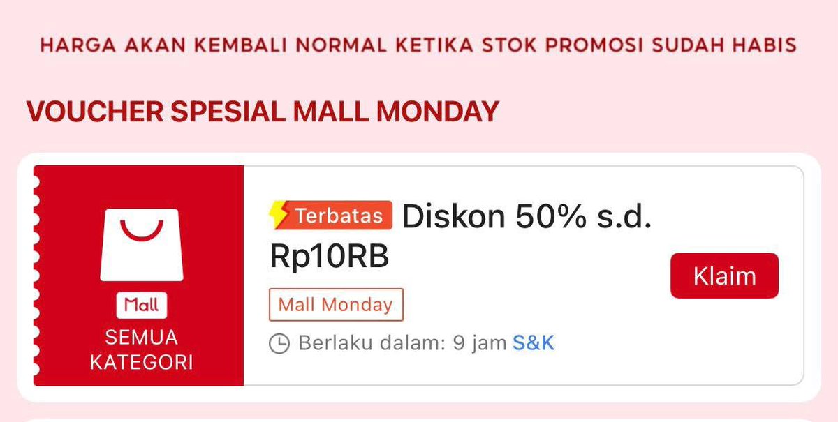 ziazisy's tweet photo. Klaim voucher mall monday
https://t.co/HmdFXenVqO https://t.co/vVTAnaZLET