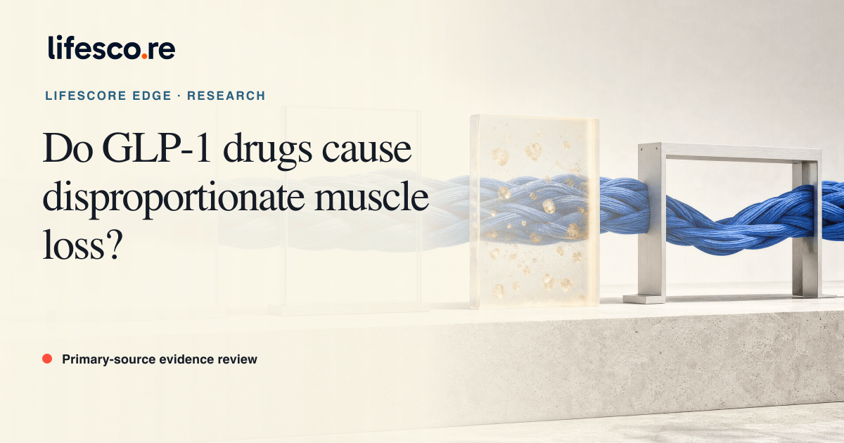 lifescoreEdge's tweet photo. @MohammedAlo The useful distinction is not “muscle panic” versus “no problem.” Trials commonly report lean mass, not muscle quality, strength or function. Absolute lean-mass loss can coexist with a better lean-mass share after larger fat loss.

https://t.co/KzQvnc1IqP https://t.co/iLpawJE15w