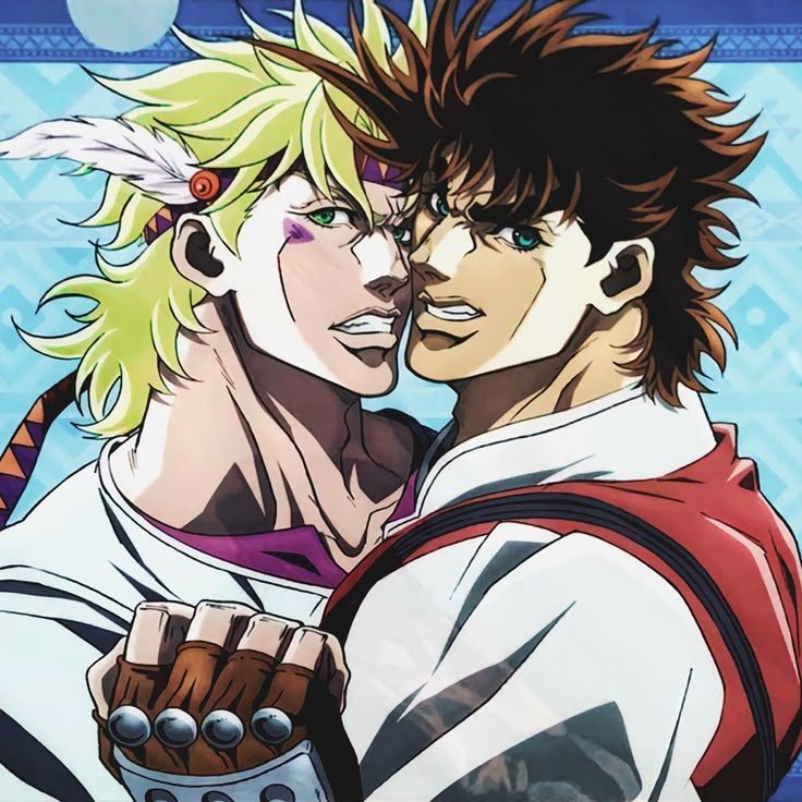 vmprrbat's tweet photo. when i first started watching jojos i deadass thought these were either edited or fanart because of how close they are😭 gay as hell https://t.co/y6kBQiM1Ot