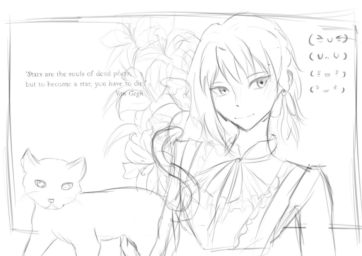 desidia_vt's tweet photo. Wip of the “pinterest tells me what to draw” thing https://t.co/m6Pxa9XmnG