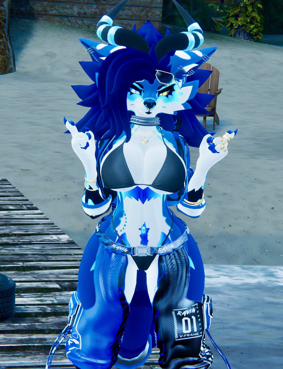 FloofDoggo1's tweet photo. Finally got my main outfit on so now then~ Care to join me by the water~ I swear I won’t bite hard~ https://t.co/EN3jy21uUV