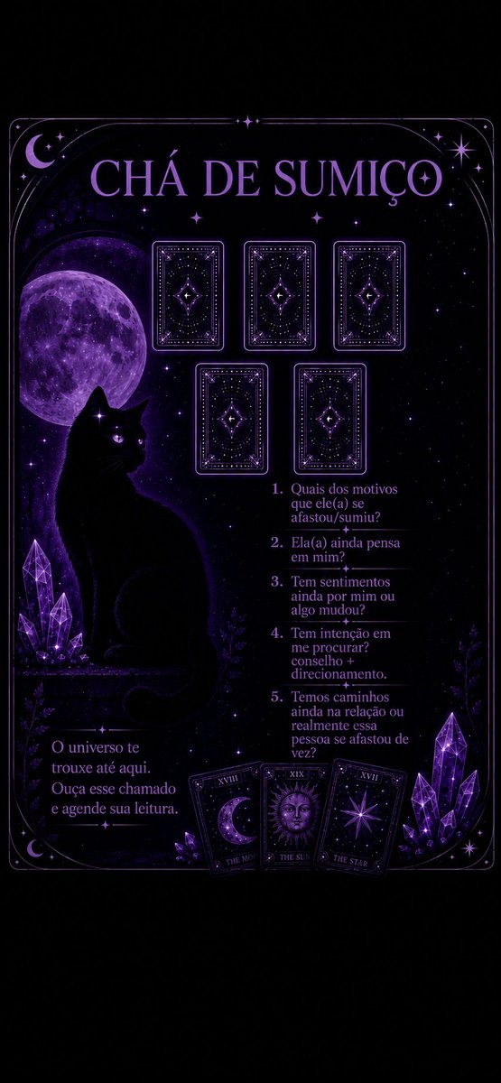 Lulubs14_'s tweet photo. Mesa aberta ✨
Chá de sumiço (Será que ele volta?)
Interessados chamem 21983737588
#tarot #baralhocigano #México #templododiabo #temploafrodite #tiragem #ex https://t.co/fpYZEGSiSj