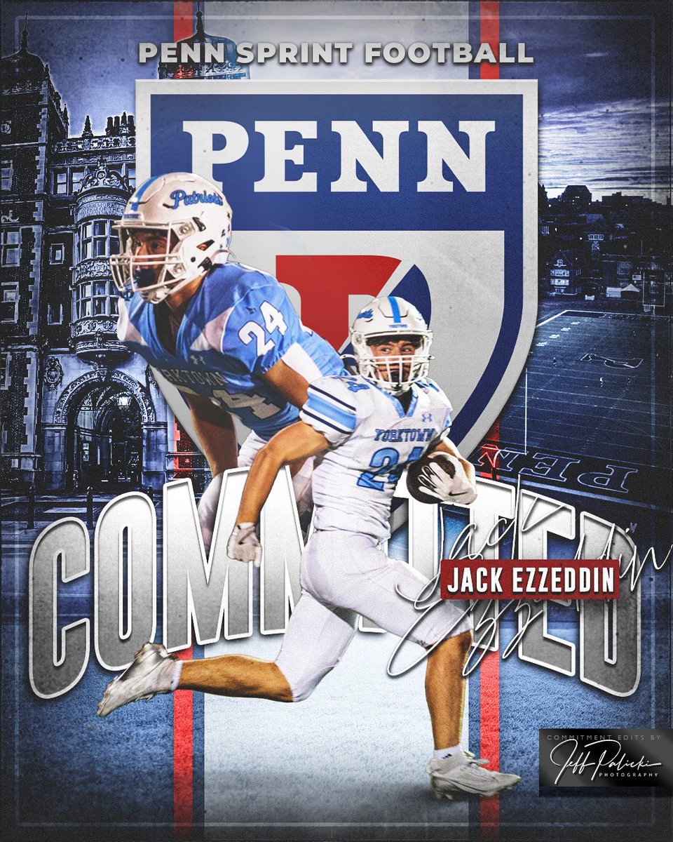 jackezzeddin's tweet photo. I'm excited to announce my commitment to the admissions process at the Wharton School of the University of Pennsylvania! I'm grateful to @CoachDupont and the entire @PennSprintFB staff for this opportunity. Thank you to my coaches, teachers and teammates at Yorktown for your support. 

@mfarrellsports @carljfred @PrepRedzoneVA @sixstarfootball @novafootballpod