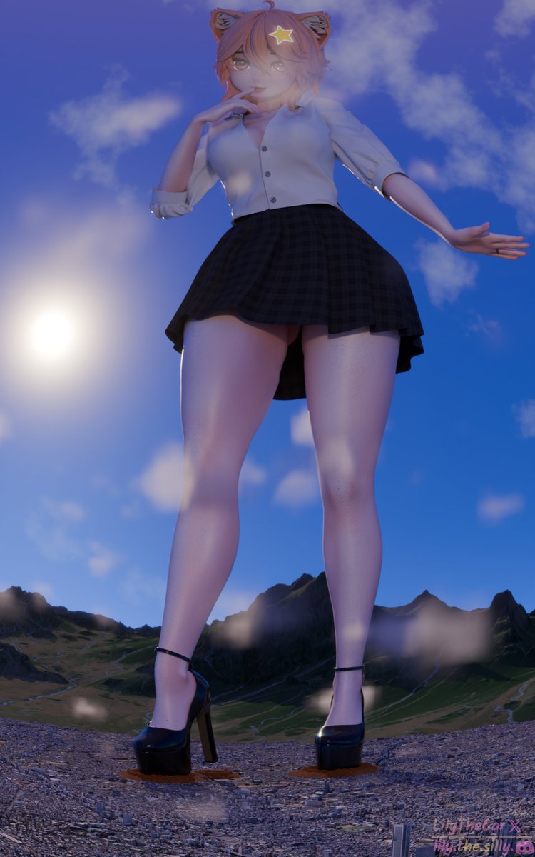 LilyTheCar's tweet photo. Lily got some new heels and couldn't help but test them out on your city :)  

P.s. Your buildings feel great under them ♡♡♡  

Heels made by the lovely @Ashibashi_art 
#sizetwitter #giantess #gts https://t.co/h7JqoFpnYP