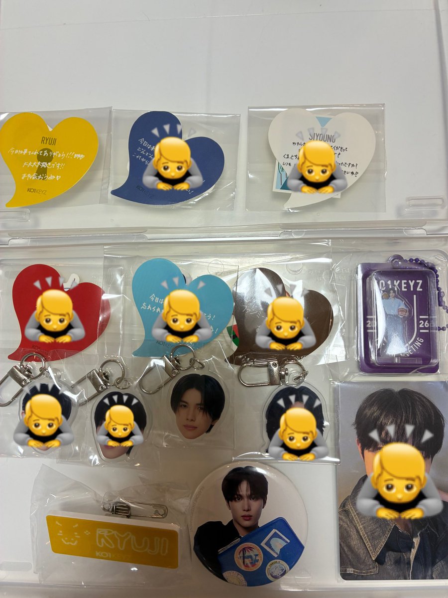 mlk24kk's tweet photo. KO1KEYZ コイキーズ 1ST FAN MEETING 
ファンミ カプセルトイ ガチャ 交換

[譲]
ステッカー：杉山
顔面アクキー：後藤
ランダム缶バッジ：安部
ネームプレート：杉山
ブリスター：後藤

[求]
加藤大樹＞濱田永遠  (異種でも可)

郵送📮交換希望
お気軽にお声掛けください！
#KO1KEYZ交換 https://t.co/zvRWlvgGFt