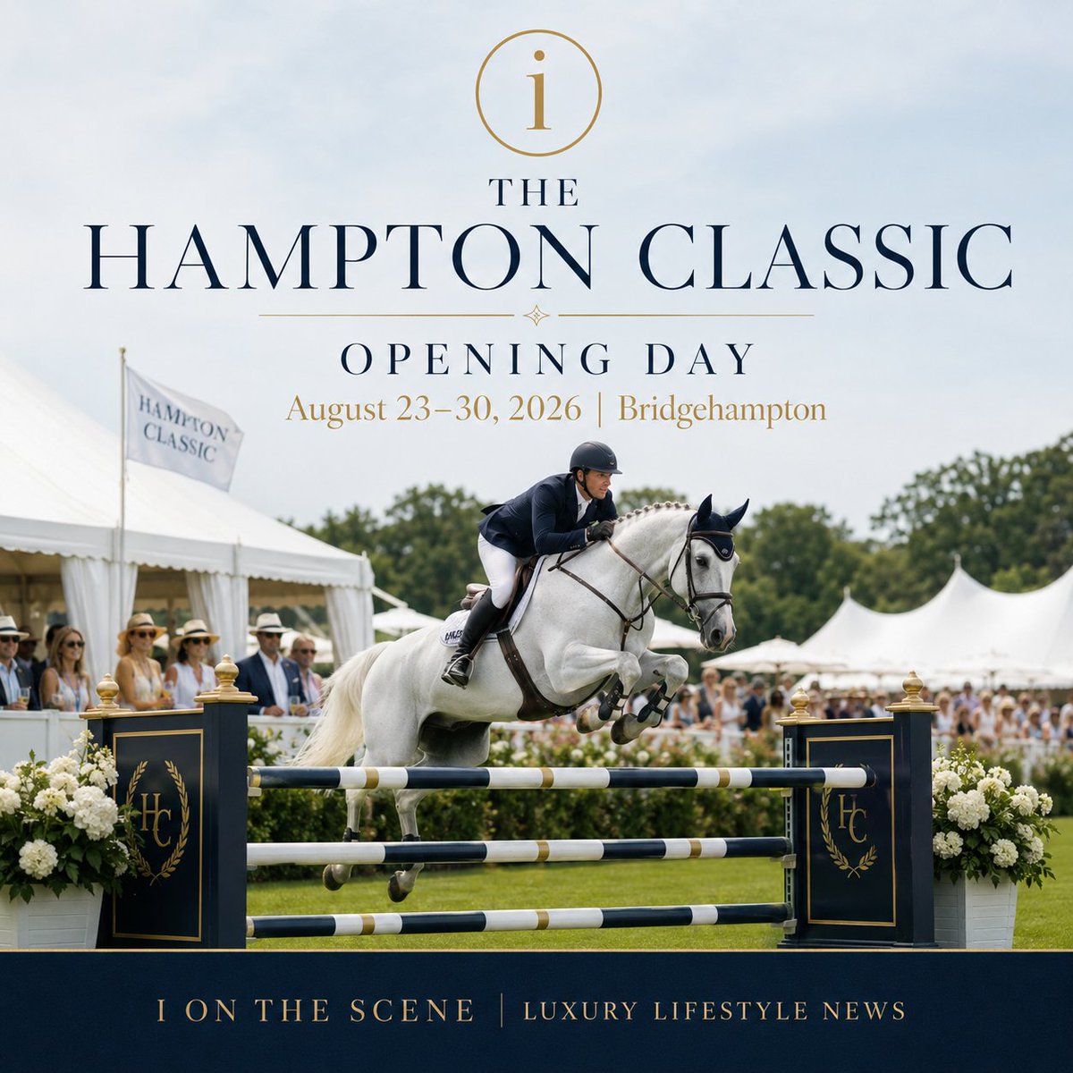 ionthescene's tweet photo. Opening Day at the Hampton Classic. 🐎✨

World-class equestrian competition meets one of the Hamptons’ signature summer traditions in Bridgehampton, August 23–30.

The show ring, the style and the social scene — a true East End classic.

#HamptonClassic #Bridgehampton #Hamptons #EquestrianLifestyle #LuxuryLifestyle